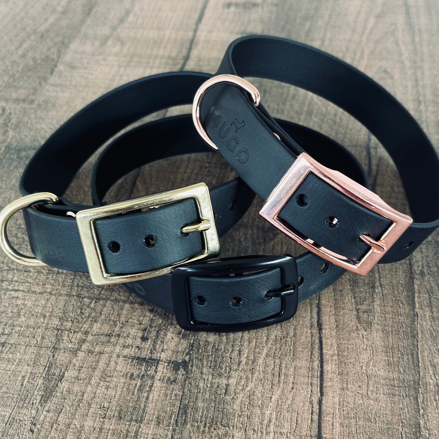 Set collare e guinzaglio per cani in BioThane® con QR-code