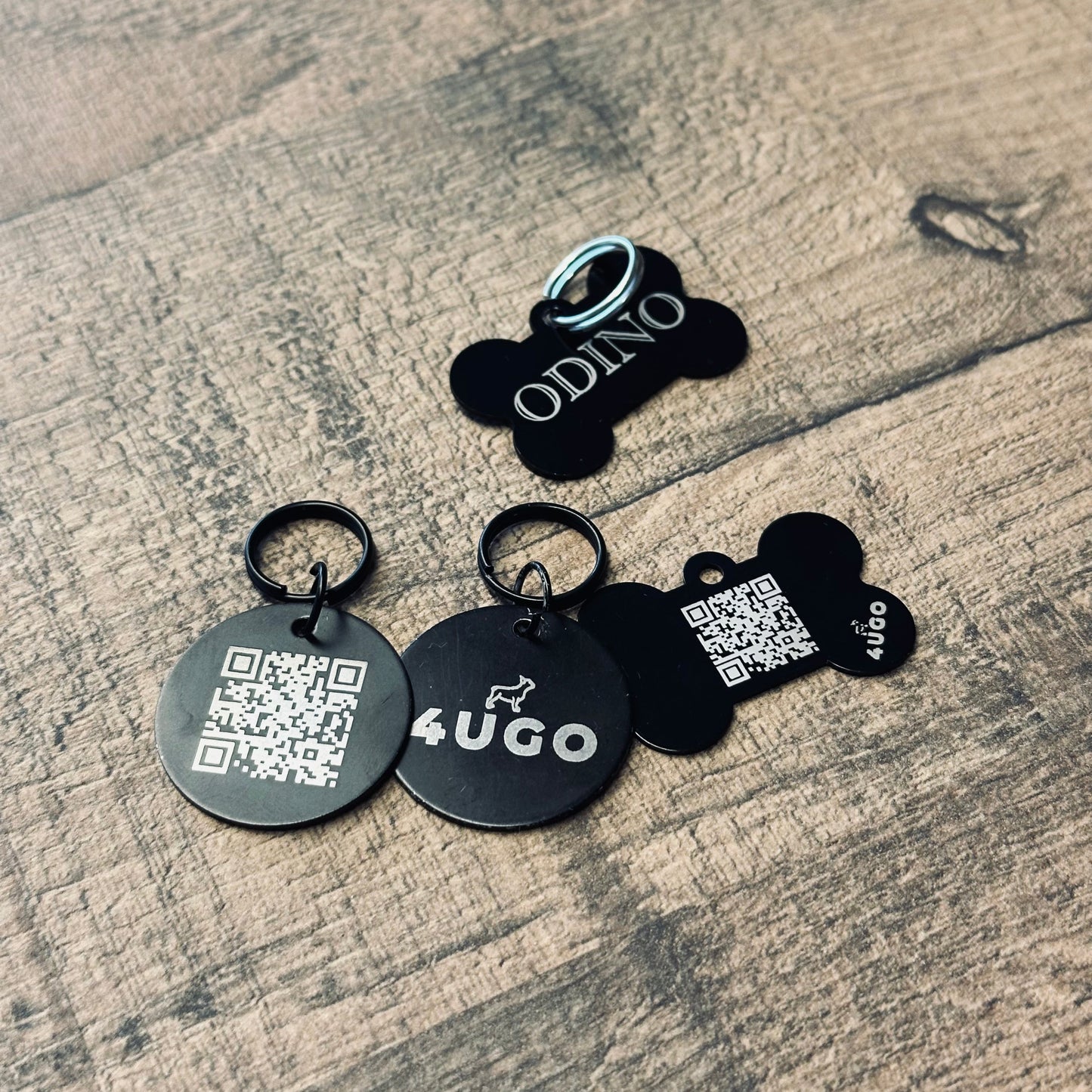 Set collare e guinzaglio per cani in BioThane® con QR-code