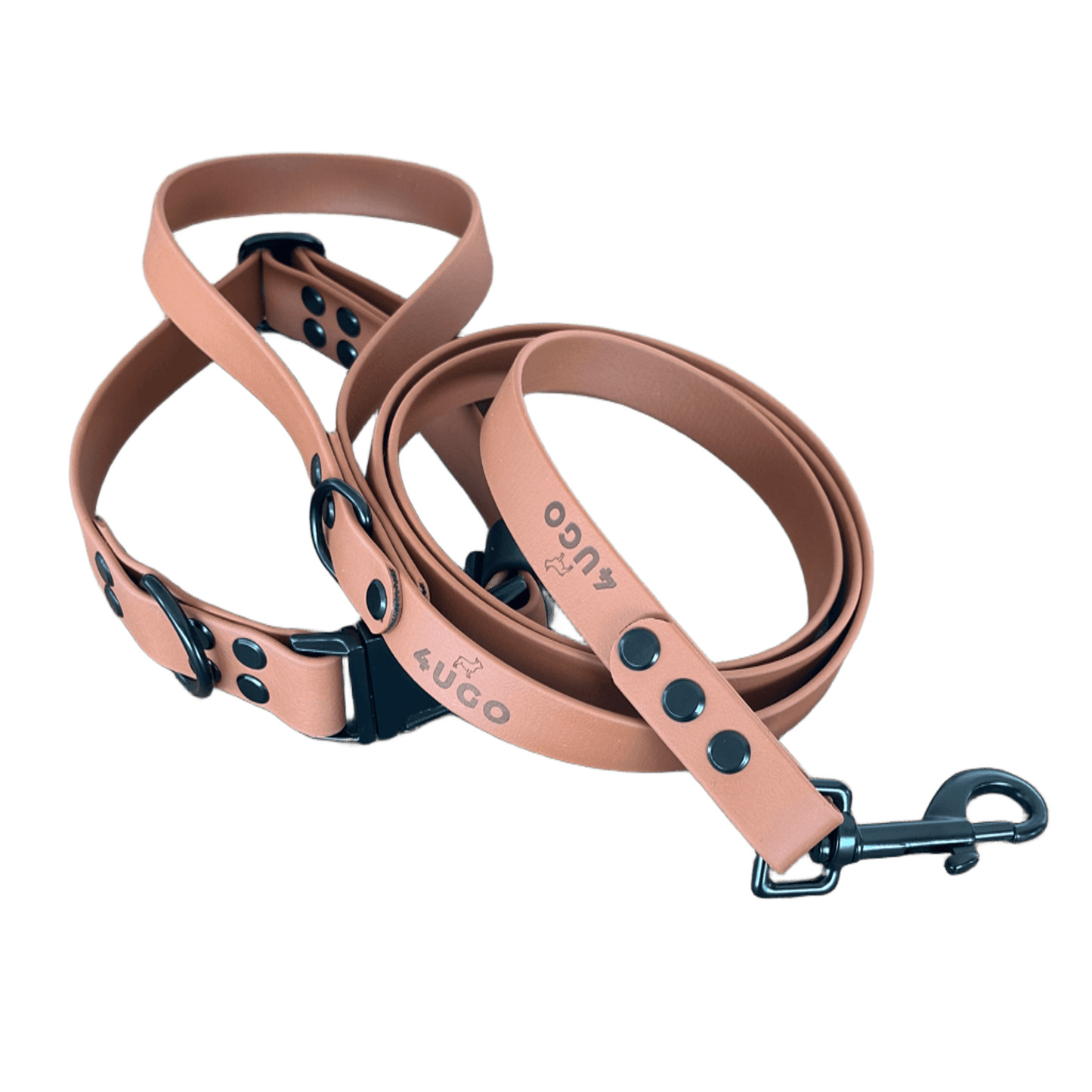 Set collare e guinzaglio per cani in BioThane® con QR - code - 4UGO