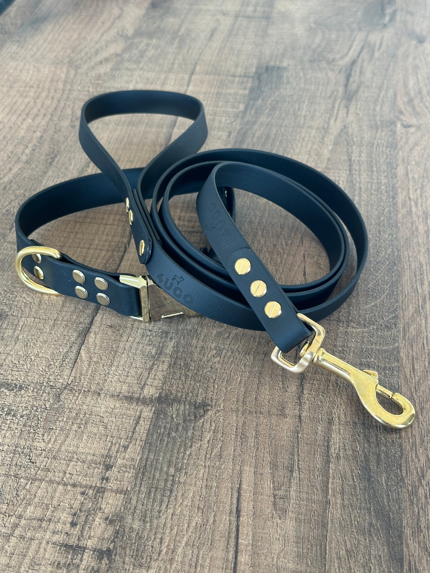 Set collare e guinzaglio per cani in BioThane® con QR-code