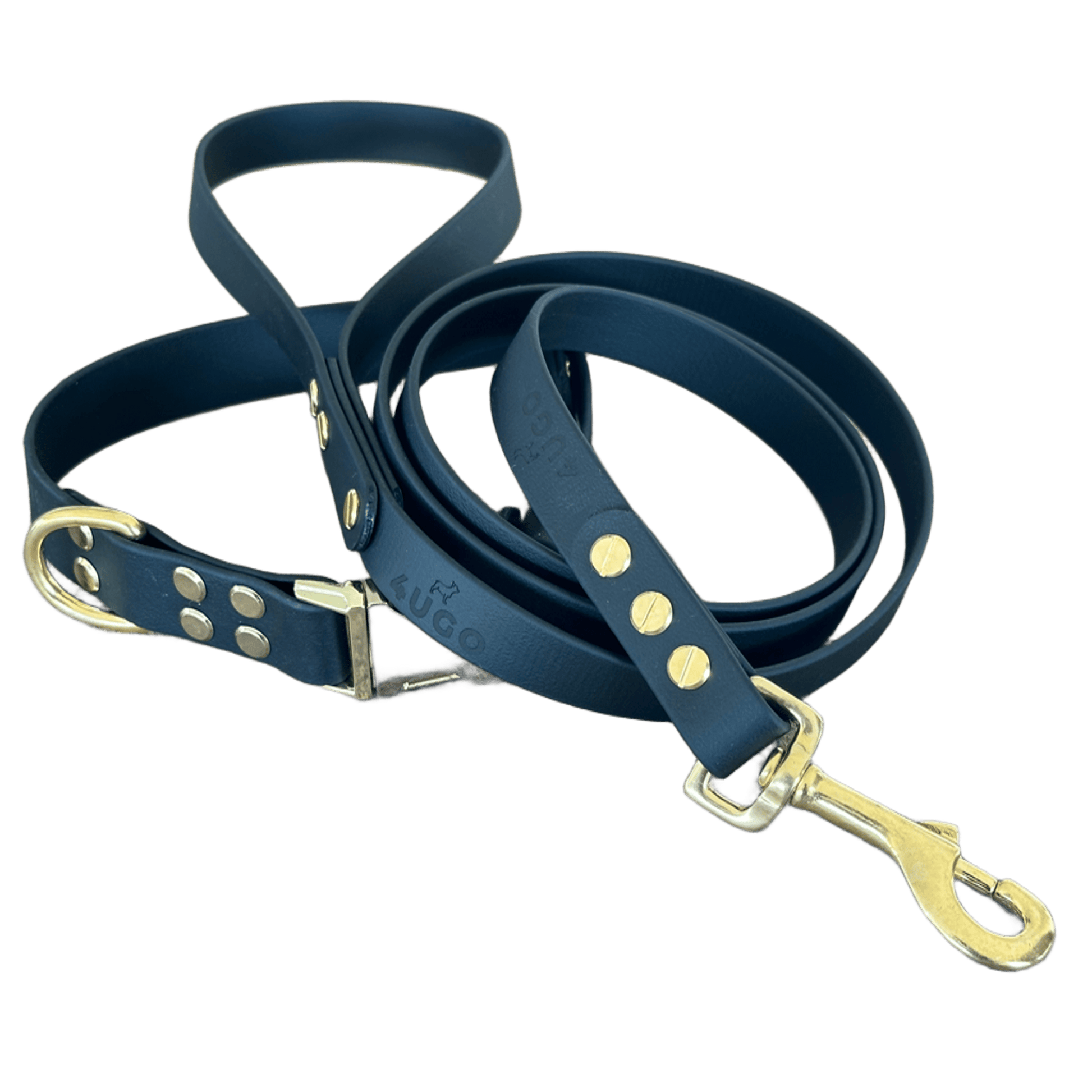 Set collare e guinzaglio per cani in BioThane® con QR - code - 4UGO