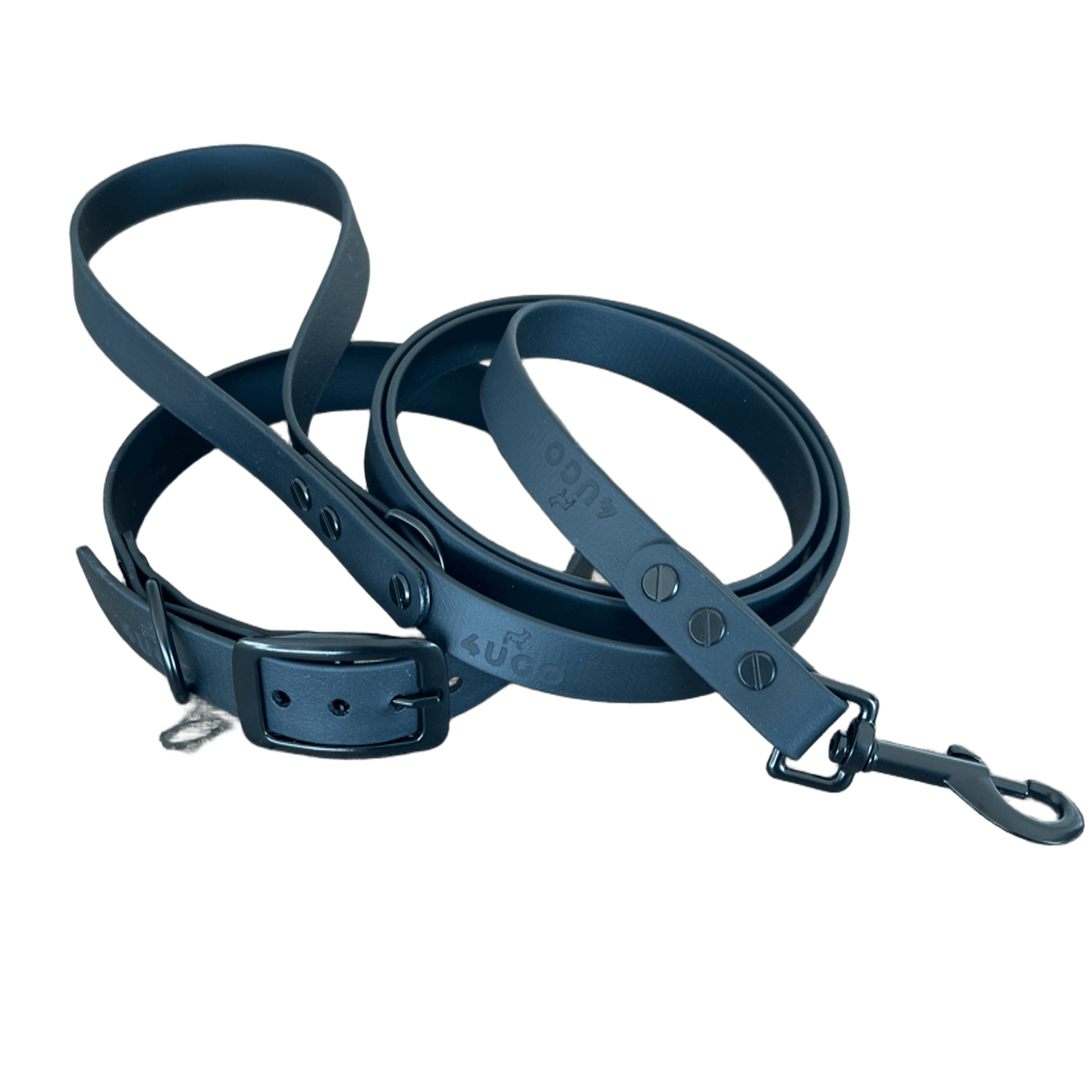 Set collare e guinzaglio per cani in BioThane® con QR - code - 4UGO