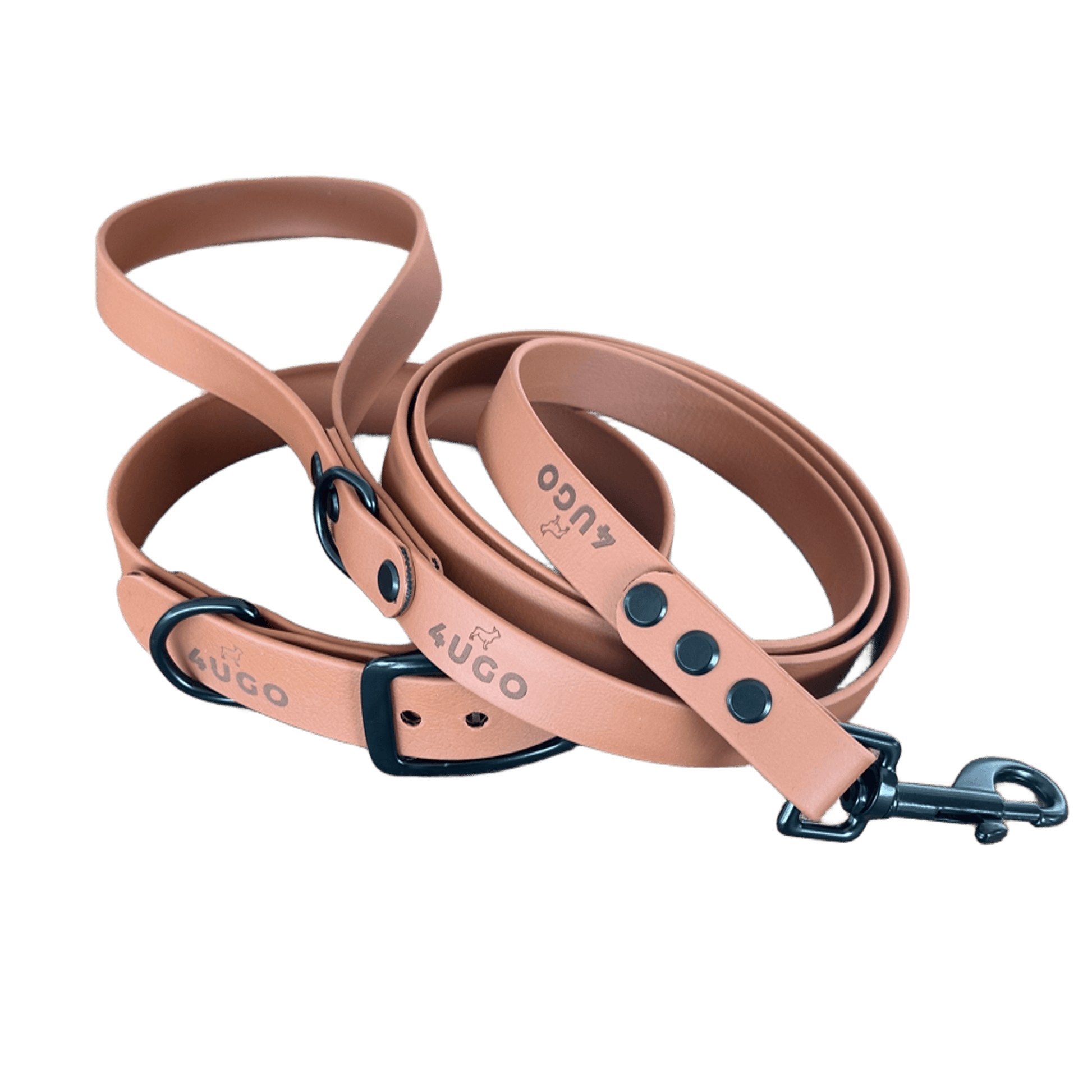 Set collare e guinzaglio per cani in BioThane® con QR - code - 4UGO