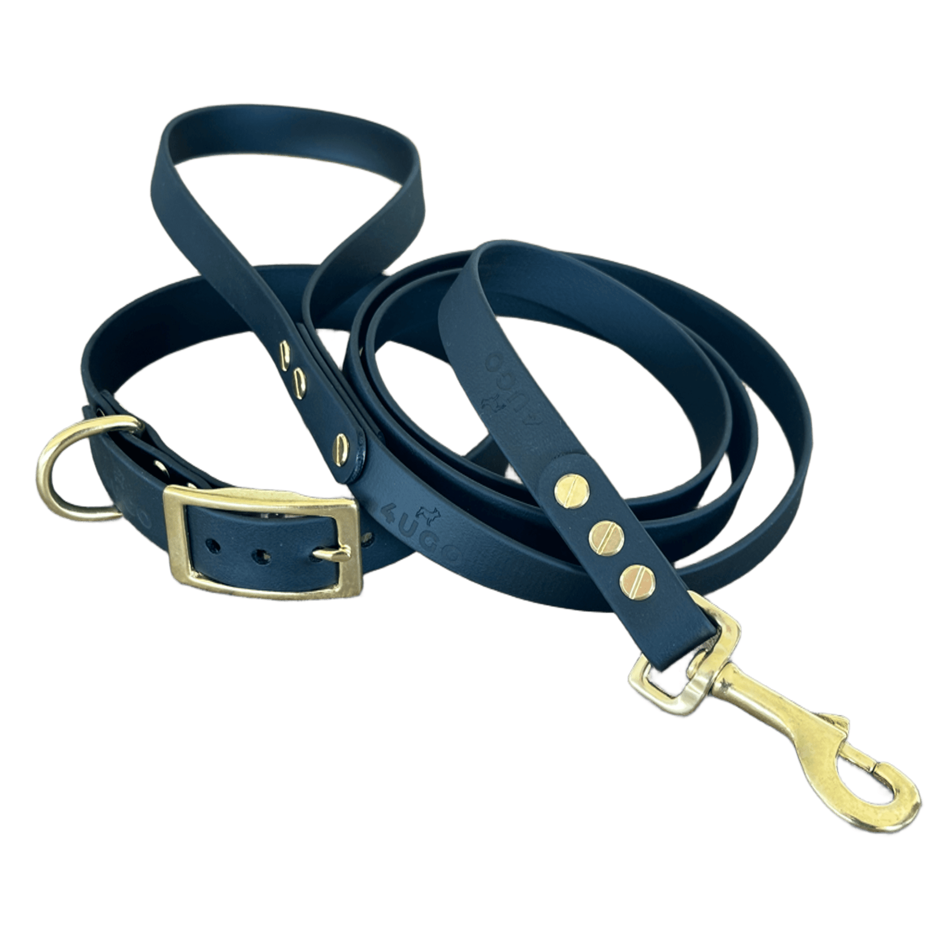 Set collare e guinzaglio per cani in BioThane® con QR - code - 4UGO