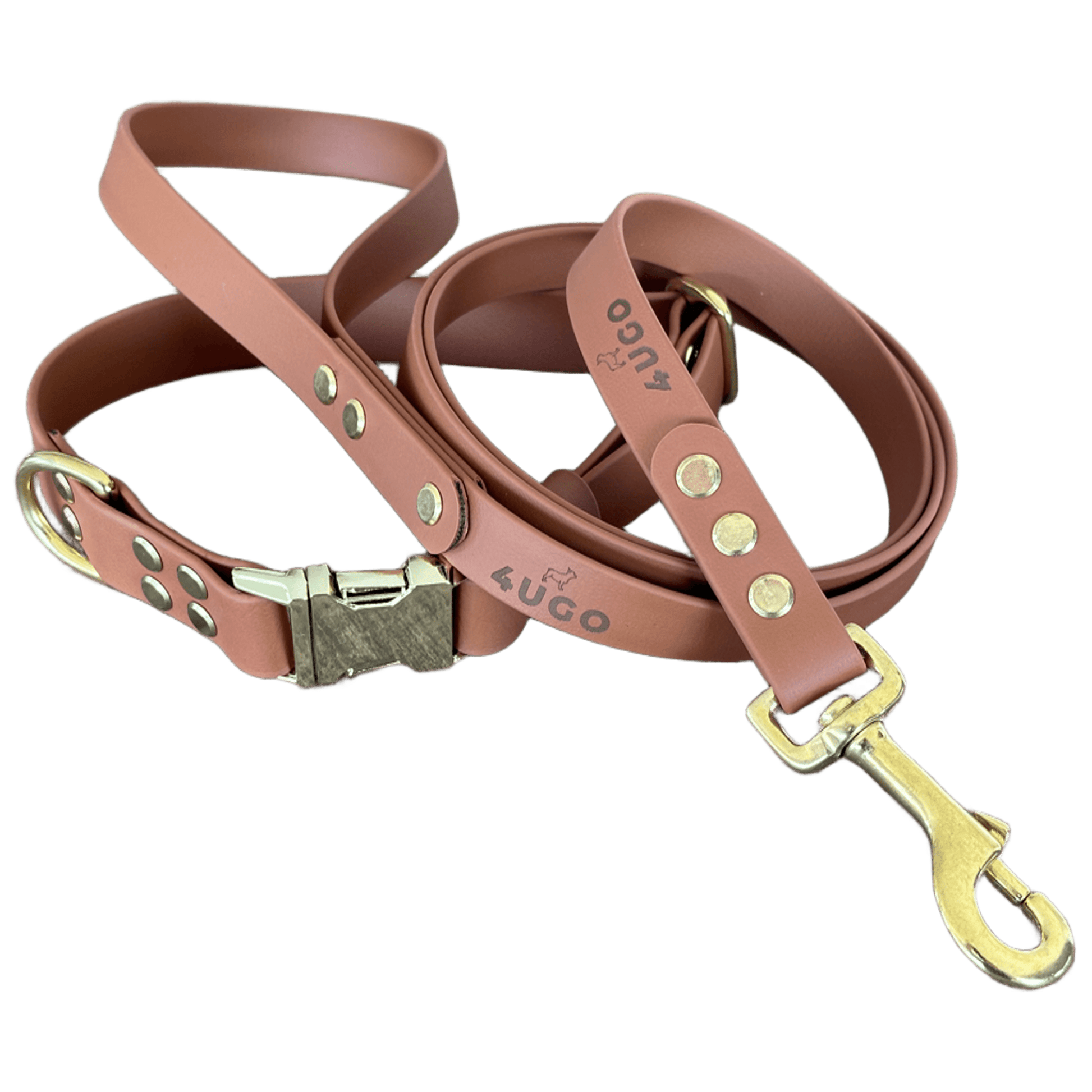 Set collare e guinzaglio per cani in BioThane® con QR - code - 4UGO