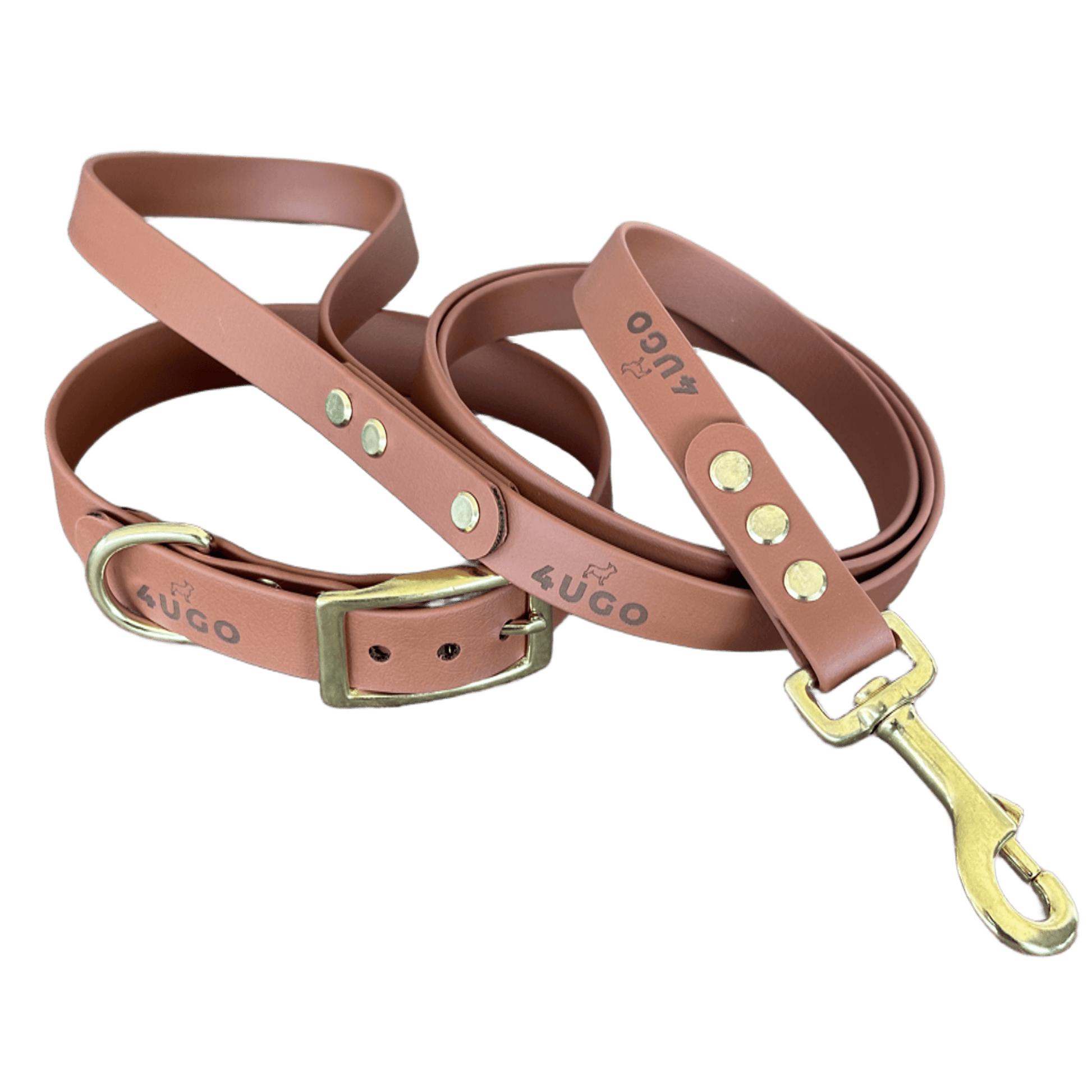 Set collare e guinzaglio per cani in BioThane® con QR - code - 4UGO