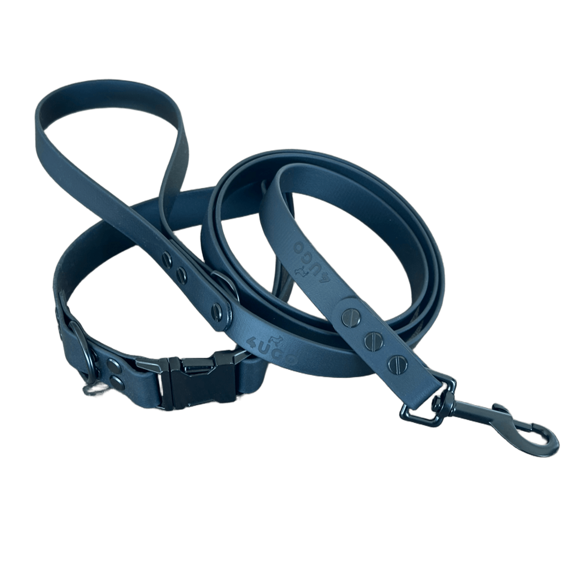 Set collare e guinzaglio per cani in BioThane® con QR - code - 4UGO