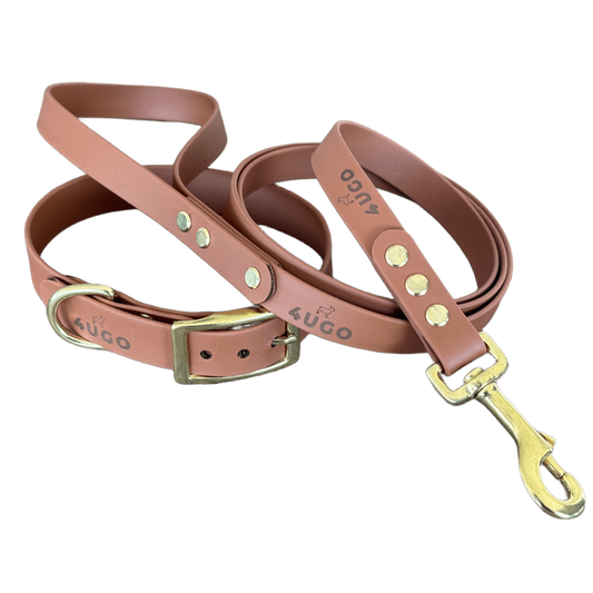 Set collare e guinzaglio per cani in BioThane® con QR-code