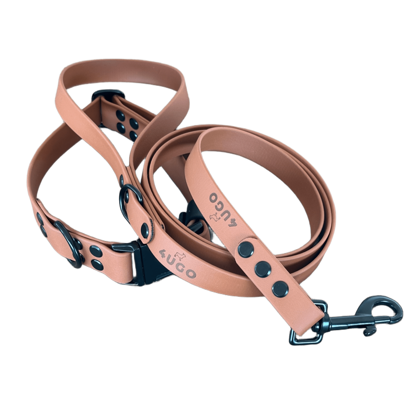 Set collare e guinzaglio per cani in BioThane® con QR-code